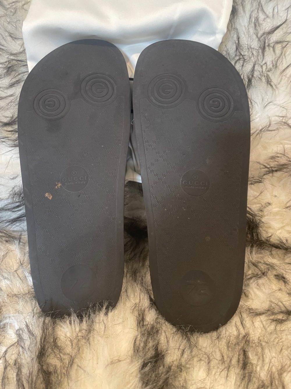Gucci Men’s Black Slides with Red and Green Web Stripe Sz 14 BS2 - Picture 5 of 5